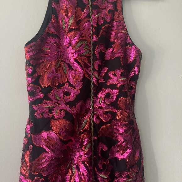 Cache Cache Medium Black, Pink And Gold Cache Zippered cocktail dress - Picture 7 of 9